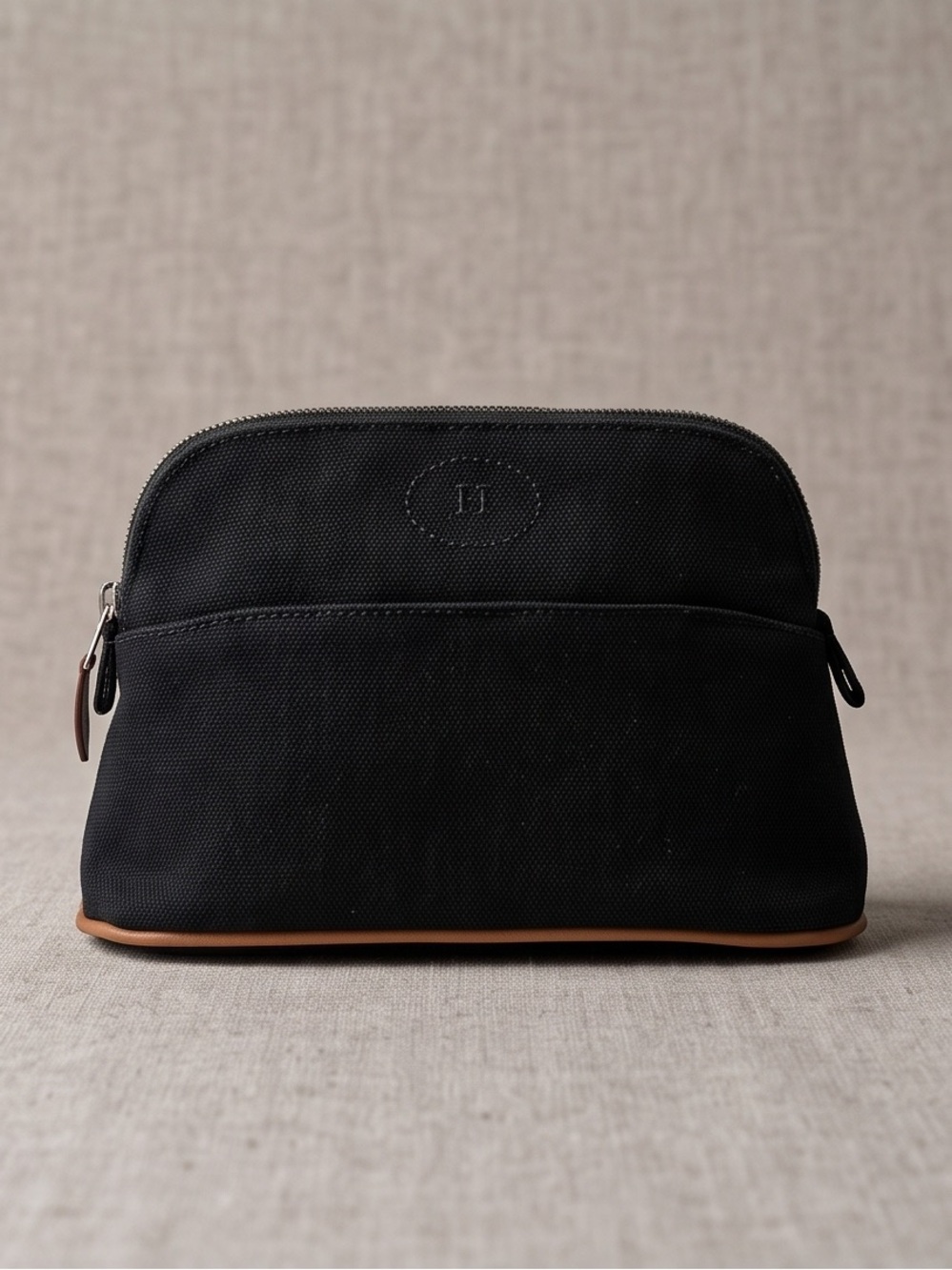 AUTHENTIC BOLIDE POUCH Black Canvas Men’s Travel Pouch with Tan Trim